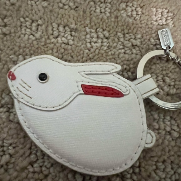 Coach White and Red Rabbit Keychain - Picture 4 of 4